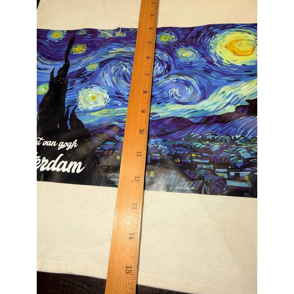 Amstel Bags Vincent van Gogh‎ Starry Night Amsterdam Canvas Tote Bag Cream New